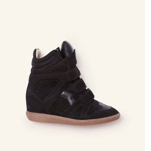 ISABEL MARANT Bekett black suede wedge sneakers 37
